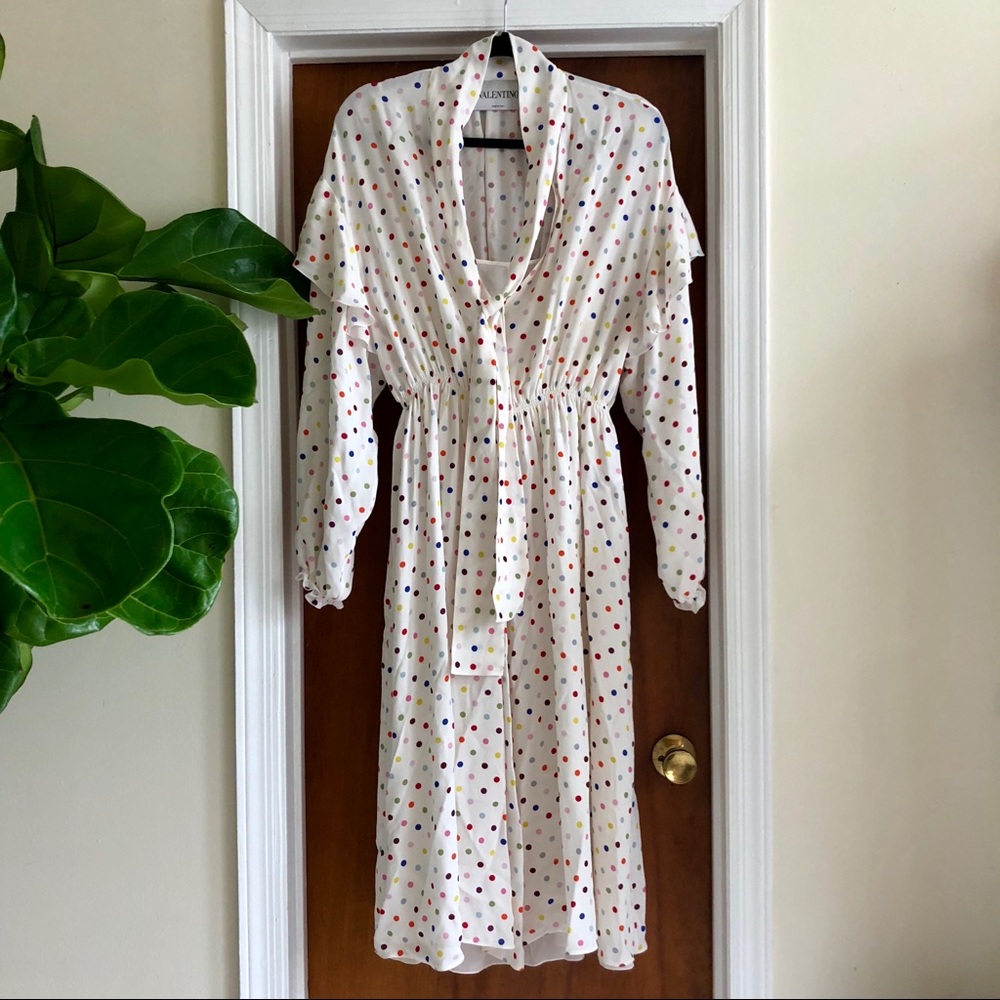 VALENTINO ruffle polka dot dress - Picture 5 of 12